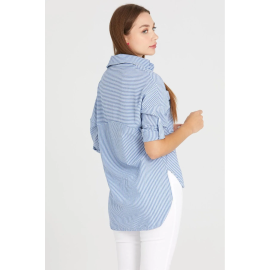 ÇİZGİLİ MAVİ BEYAZ GÖMLEK