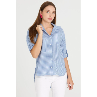 ÇİZGİLİ MAVİ BEYAZ GÖMLEK
