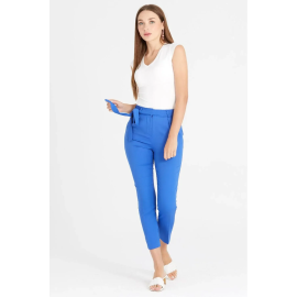 SAKS MAVİ KEMERLİ PANTOLON