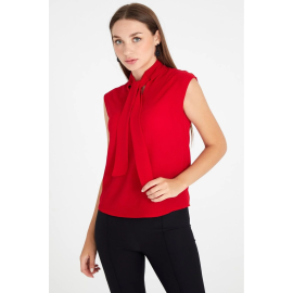 KOLSUZ KIRMIZI BLUZ