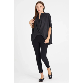 ÖNÜ ÇAPRAZ HAFİF PARLAK BLUZ