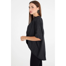 ÖNÜ ÇAPRAZ HAFİF PARLAK BLUZ